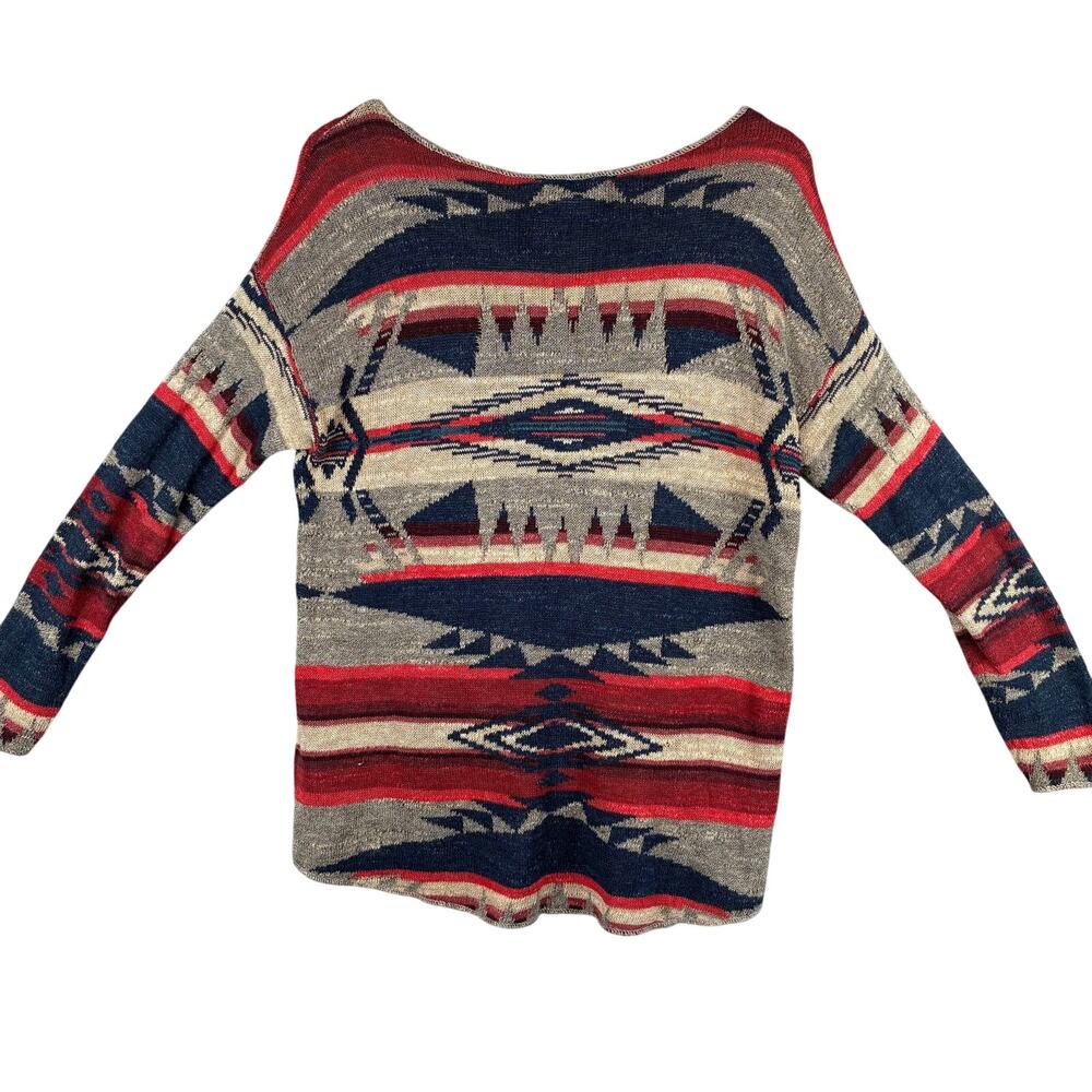 VTG Denim and Supply Sweater Women S Western Tribal Aztec Cowgirl 100% Cotton - Picture 2 of 13